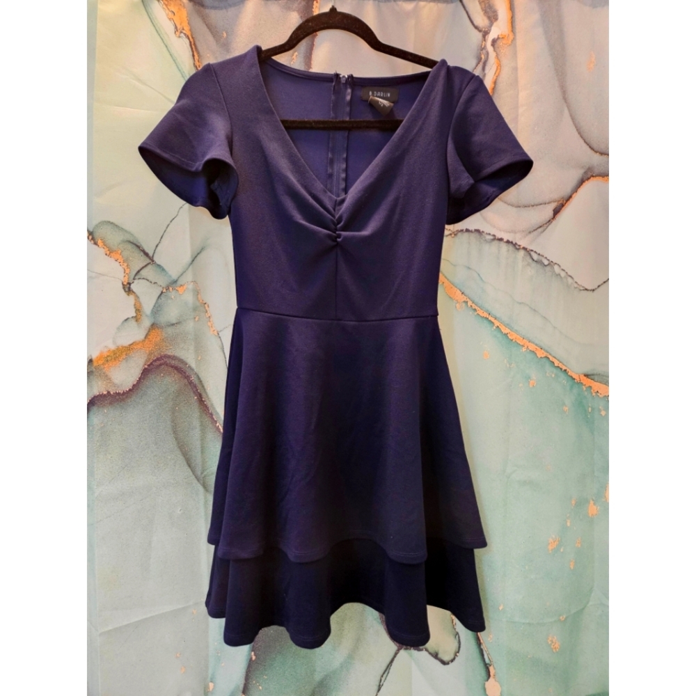 B Darlin Purple Fit and Flare Mini Dress for Prom